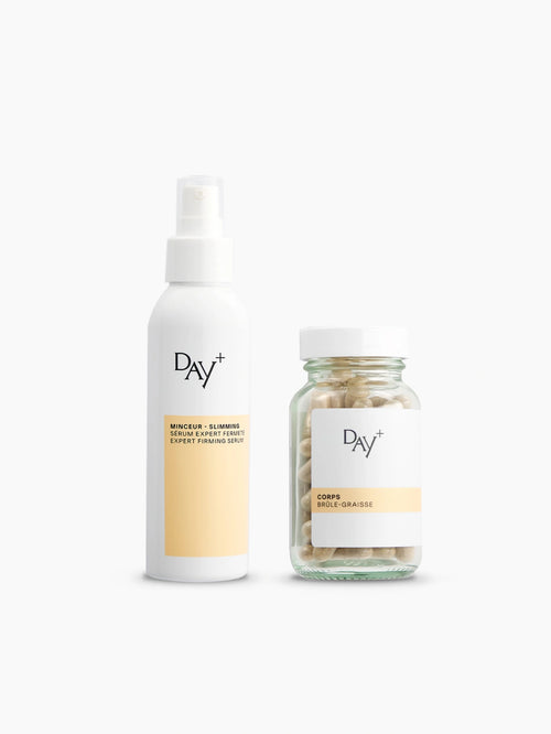 Duo minceur In & Out composé du Sérum Corps Expert Fermeté et des gélules Brûle-Graisse.