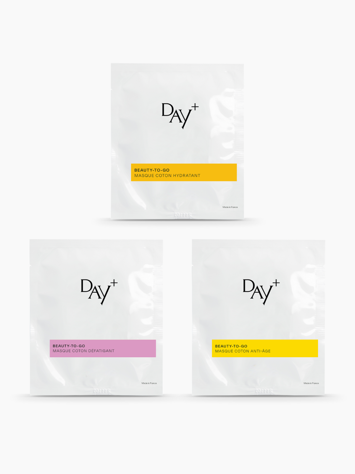 Kit découverte de notre collection de masque en tissu : hydratant, anti-âge et défatigant.