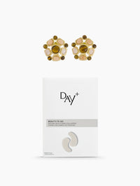 Collaborations de Noël Dear Charlotte x Day+ composé des Patchs Yeux Hydra-Collagène et des Boucles d'oreilles multi-pierres Dear Charlotte.