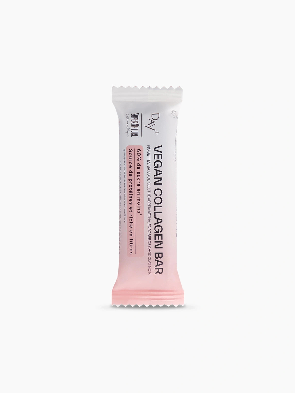 Packshot de la Barre Vegan Booster de Collagène Day+ x Super Nature.