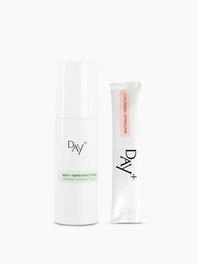 Duo anti-imperfections In & Out composé du Sérum Correcteur Ultime et de 15 jours de cure Stick Collagène & Spiruline+.