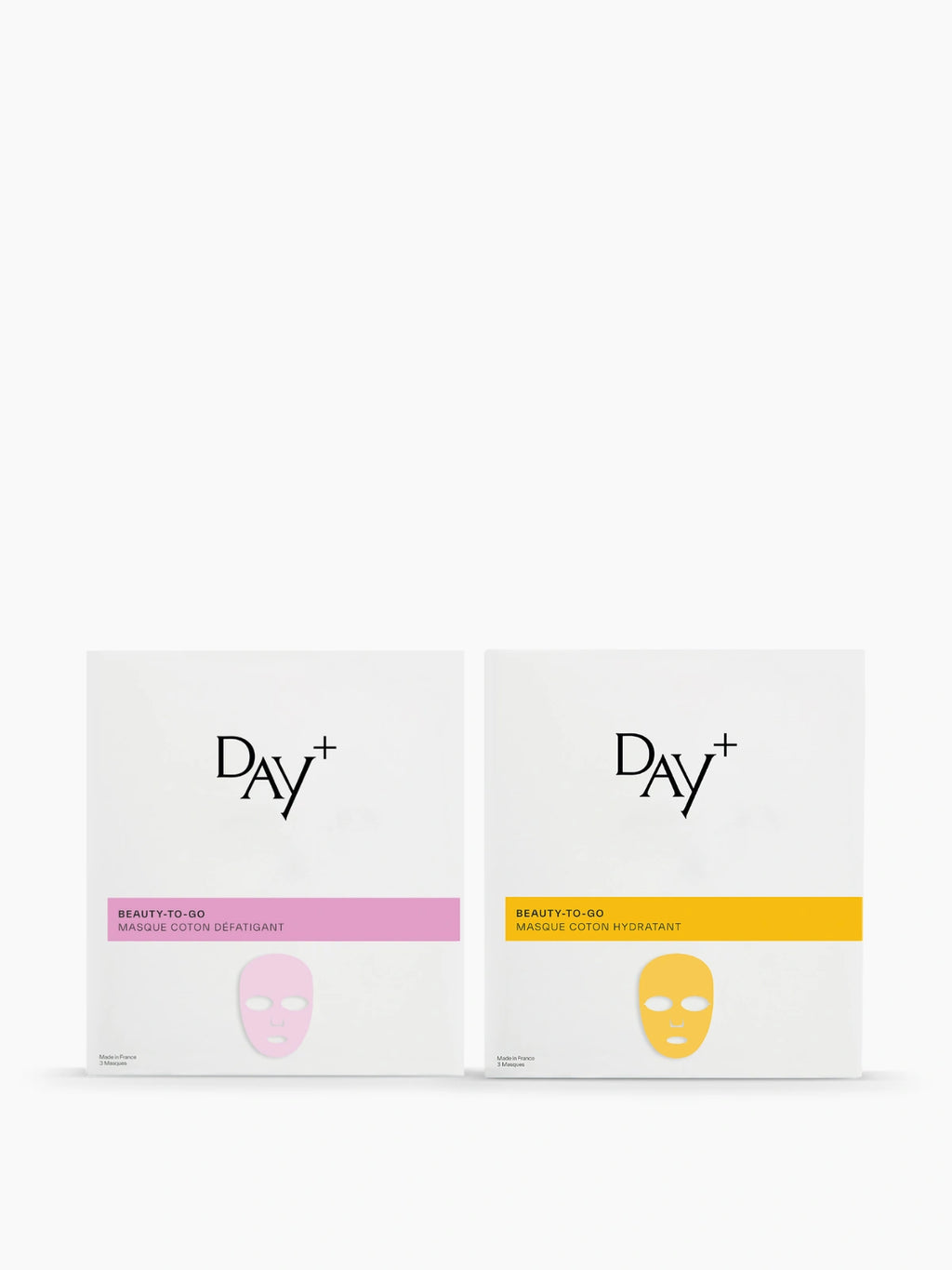 Packshots du masque coton hydratant et coton défatigant 
