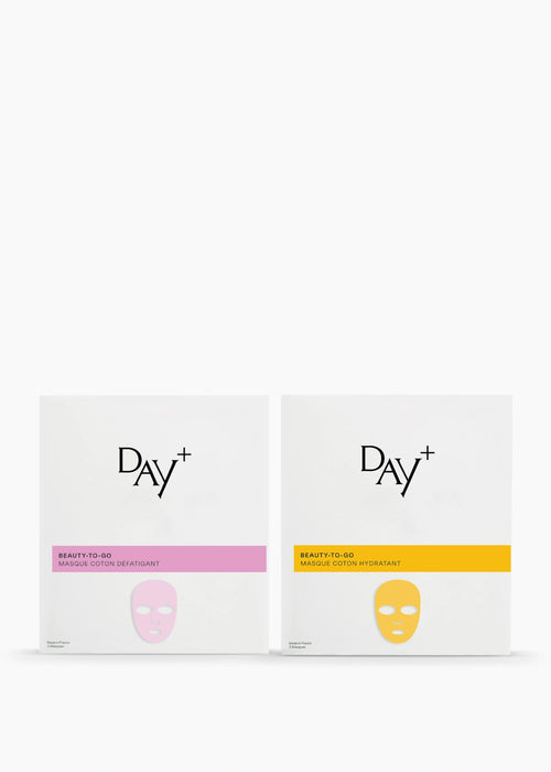 Packshots du masque coton hydratant et coton défatigant 
