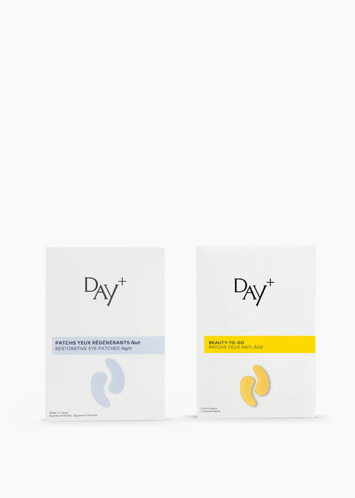 Duo de Patchs Yeux expert anti-âge, composé des Patchs Yeux Régénérants Nuit et des Patchs Yeux Anti-âge.
