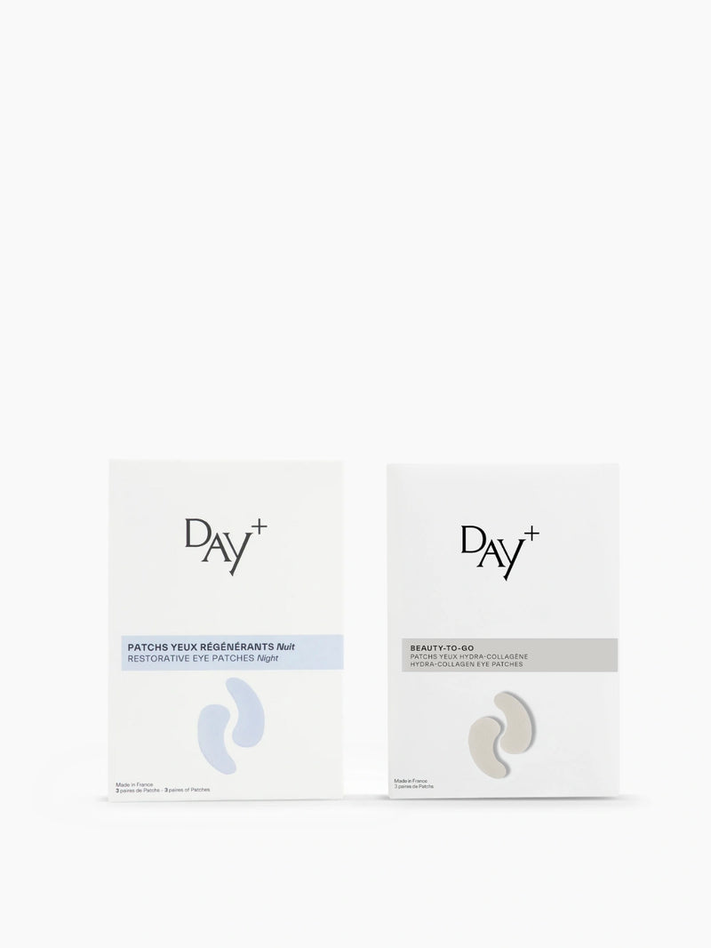 Duo regard expert régénération composé des Patchs Yeux Régénération Nuit et des Patchs Yeux Hydra-collagène.