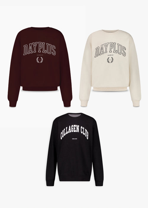 Kit complet de tous nos sweatshirts : marron, beige et gris anthracite.