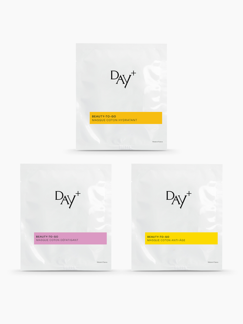 Kit découverte de notre collection de masque en tissu : hydratant, anti-âge et défatigant.