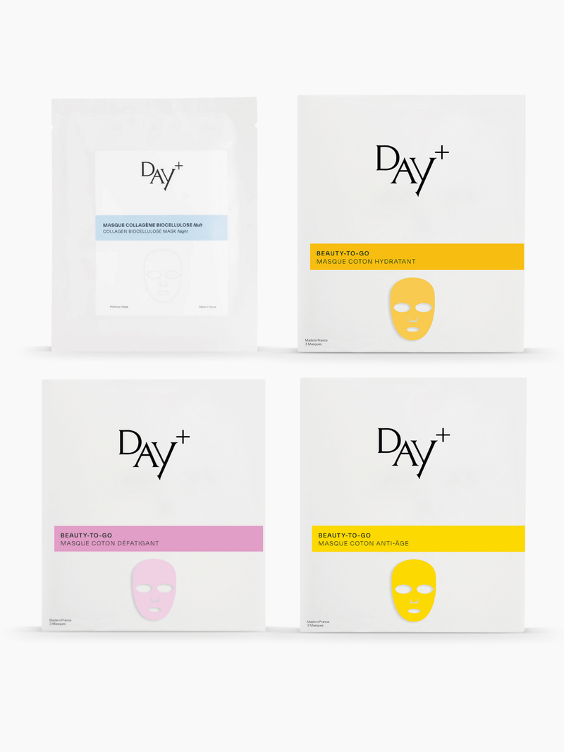 Détails de tous nos masques visages biocellulose et coton.
