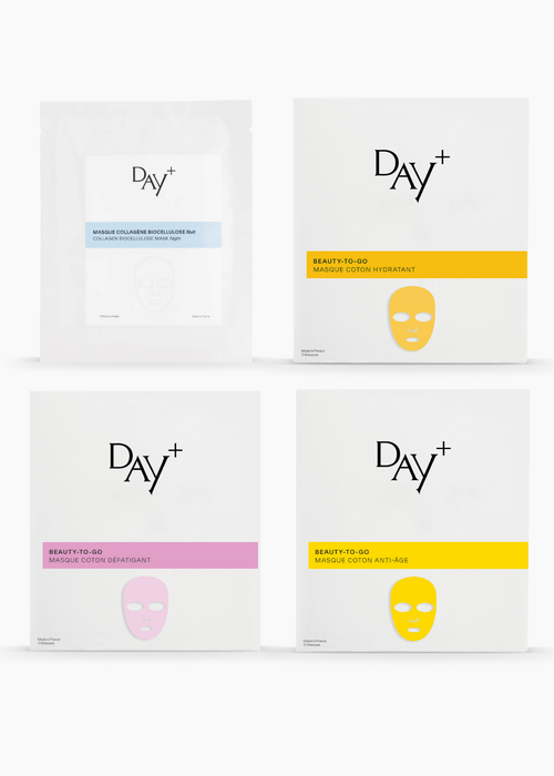 Détails de tous nos masques visages biocellulose et coton.