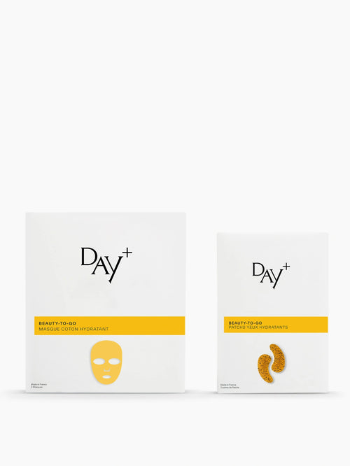 Le Rituel Hydratation composé des Masques en coton Hydratants et des Patchs Yeux Hydratants.