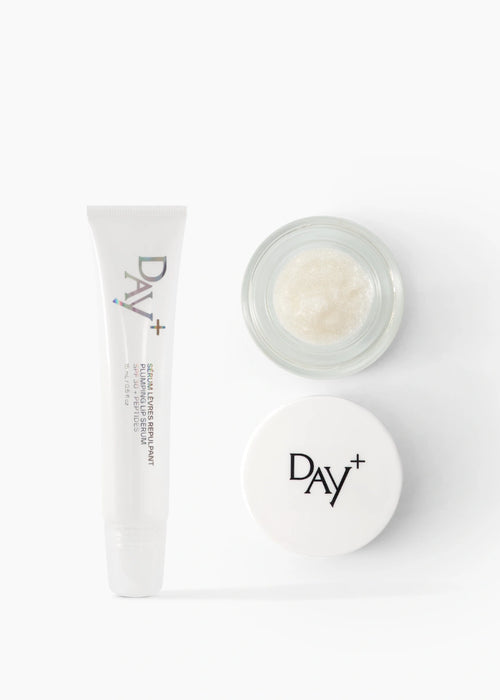 Détail du coffret Skincare Makeup Glow Set composé du Sérum Lèvres Repulpant SPF 30 + Peptides et du Eyes & Cheeks Gloss.