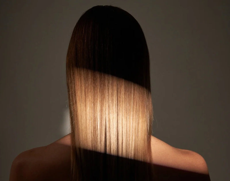 Focus sur des cheveux long sains et brillants.