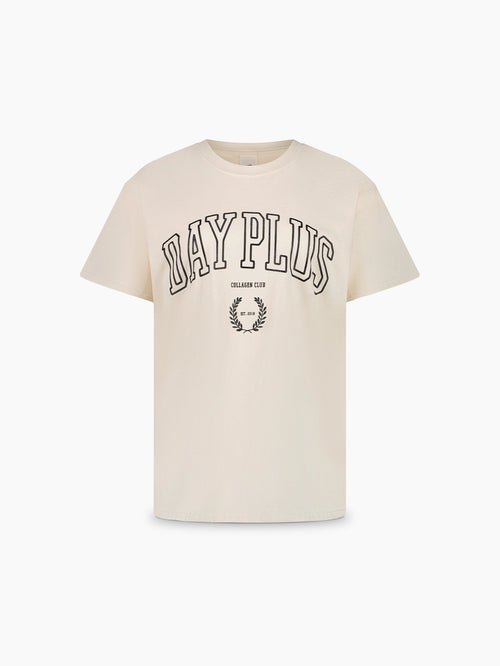 T-Shirt beige avec logo noir de la collection exclusive de la Day+ University.