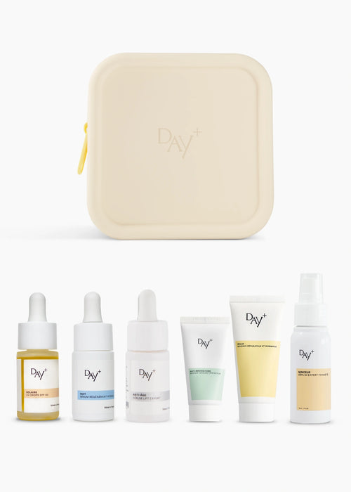 Coffret Essentiels de Voyage - Visage & Corps : composé de 6 produits en format nomade.